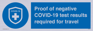 MP7040: Proof of negative COVID-19 test results required for travel