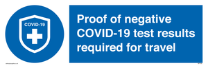 MP7040: Proof of negative COVID-19 test results required for travel