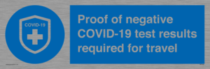 MP7040: Proof of negative COVID-19 test results required for travel