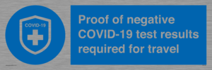 MP7040: Proof of negative COVID-19 test results required for travel