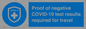 MP7040: Proof of negative COVID-19 test results required for travel