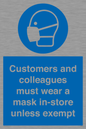 MP7064: Customers and colleagues must wear a mask in-store unless exempt