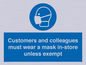 MP7064: Customers and colleagues must wear a mask in-store unless exempt