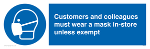MP7064: Customers and colleagues must wear a mask in-store unless exempt