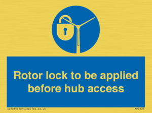 MP7125: Rotor lock to be applied before hub access