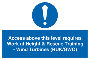 MP7146: Access above this level requires Work at Height & Rescue Training - Wind Turbines (RUK/GWO)