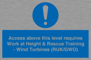 MP7146: Access above this level requires Work at Height & Rescue Training - Wind Turbines (RUK/GWO)