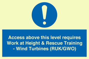 MP7146: Access above this level requires Work at Height & Rescue Training - Wind Turbines (RUK/GWO)