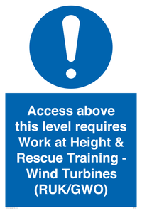 MP7146: Access above this level requires Work at Height & Rescue Training - Wind Turbines (RUK/GWO)