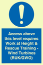 MP7146: Access above this level requires Work at Height & Rescue Training - Wind Turbines (RUK/GWO)