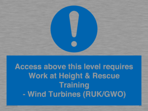 MP7146: Access above this level requires Work at Height & Rescue Training - Wind Turbines (RUK/GWO)