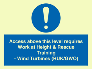 MP7146: Access above this level requires Work at Height & Rescue Training - Wind Turbines (RUK/GWO)