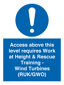 MP7146: Access above this level requires Work at Height & Rescue Training - Wind Turbines (RUK/GWO)