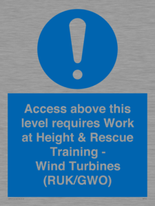 MP7146: Access above this level requires Work at Height & Rescue Training - Wind Turbines (RUK/GWO)