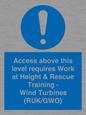 MP7146: Access above this level requires Work at Height & Rescue Training - Wind Turbines (RUK/GWO)
