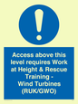 MP7146: Access above this level requires Work at Height & Rescue Training - Wind Turbines (RUK/GWO)