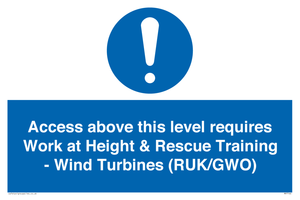 MP7146: Access above this level requires Work at Height & Rescue Training - Wind Turbines (RUK/GWO)