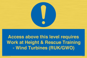 MP7146: Access above this level requires Work at Height & Rescue Training - Wind Turbines (RUK/GWO)