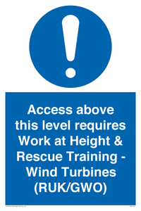 MP7146: Access above this level requires Work at Height & Rescue Training - Wind Turbines (RUK/GWO)
