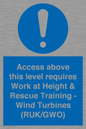 MP7146: Access above this level requires Work at Height & Rescue Training - Wind Turbines (RUK/GWO)