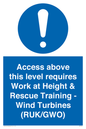 MP7146: Access above this level requires Work at Height & Rescue Training - Wind Turbines (RUK/GWO)
