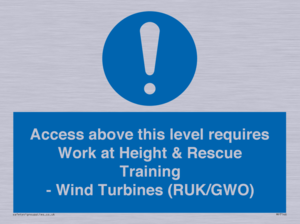 MP7146: Access above this level requires Work at Height & Rescue Training - Wind Turbines (RUK/GWO)