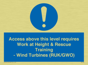 MP7146: Access above this level requires Work at Height & Rescue Training - Wind Turbines (RUK/GWO)