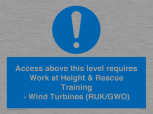 MP7146: Access above this level requires Work at Height & Rescue Training - Wind Turbines (RUK/GWO)