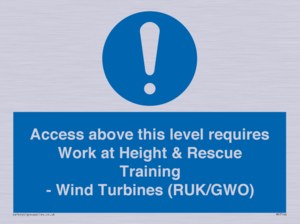 MP7146: Access above this level requires Work at Height & Rescue Training - Wind Turbines (RUK/GWO)