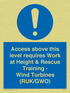 MP7146: Access above this level requires Work at Height & Rescue Training - Wind Turbines (RUK/GWO)
