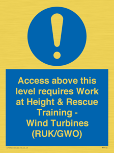 MP7146: Access above this level requires Work at Height & Rescue Training - Wind Turbines (RUK/GWO)