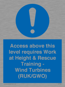MP7146: Access above this level requires Work at Height & Rescue Training - Wind Turbines (RUK/GWO)