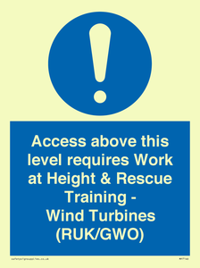 MP7146: Access above this level requires Work at Height & Rescue Training - Wind Turbines (RUK/GWO)