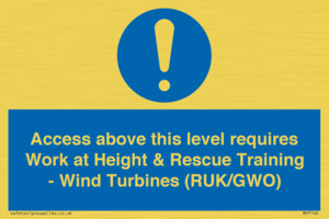 MP7146: Access above this level requires Work at Height & Rescue Training - Wind Turbines (RUK/GWO)