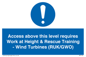 MP7146: Access above this level requires Work at Height & Rescue Training - Wind Turbines (RUK/GWO)