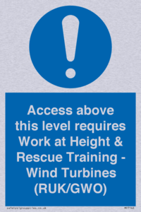 MP7146: Access above this level requires Work at Height & Rescue Training - Wind Turbines (RUK/GWO)