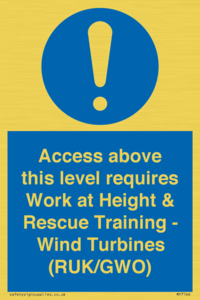 MP7146: Access above this level requires Work at Height & Rescue Training - Wind Turbines (RUK/GWO)