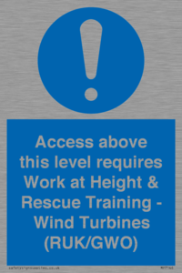 MP7146: Access above this level requires Work at Height & Rescue Training - Wind Turbines (RUK/GWO)