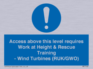 MP7146: Access above this level requires Work at Height & Rescue Training - Wind Turbines (RUK/GWO)