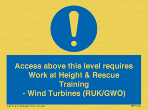 MP7146: Access above this level requires Work at Height & Rescue Training - Wind Turbines (RUK/GWO)