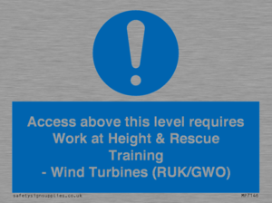MP7146: Access above this level requires Work at Height & Rescue Training - Wind Turbines (RUK/GWO)