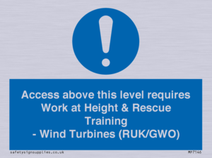 MP7146: Access above this level requires Work at Height & Rescue Training - Wind Turbines (RUK/GWO)