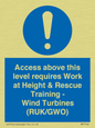 MP7146: Access above this level requires Work at Height & Rescue Training - Wind Turbines (RUK/GWO)