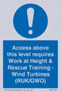 MP7146: Access above this level requires Work at Height & Rescue Training - Wind Turbines (RUK/GWO)