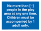MP7157: No more than [ ] people in the play area at any one time . Children must be accompanied by 1 adult only.