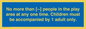 MP7157: No more than [ ] people in the play area at any one time . Children must be accompanied by 1 adult only.
