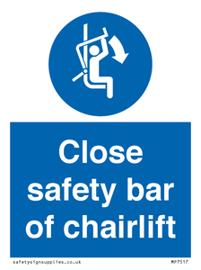 MP7517: Close safety bar of chairlift