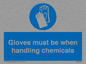 MP7544: Gloves must be when handling chemicals