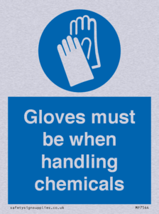 MP7544: Gloves must be when handling chemicals