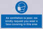MP7559: As ventilation is poor, we kindly request you wear a face covering in this area